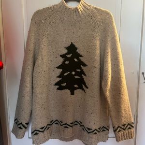 vintage mock neck christmas/holiday/tree sweater